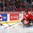 MONTREAL, CANADA - DECEMBER 30: Denmark's Joachim Blichfield #11 looks for a scoring chance against Switzerland's Joren van Pottelgerghe #30 while Yanik Burren #2 defends during preliminary round action at the 2017 IIHF World Junior Championship. (Photo by Francois Laplante/HHOF-IIHF Images)

